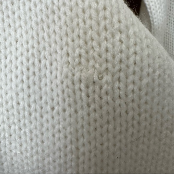 Tommy Hilfiger Cream Crop Knit Pull Over Sweater Sz Large Mock Turtleneck 90’s - Picture 5 of 10